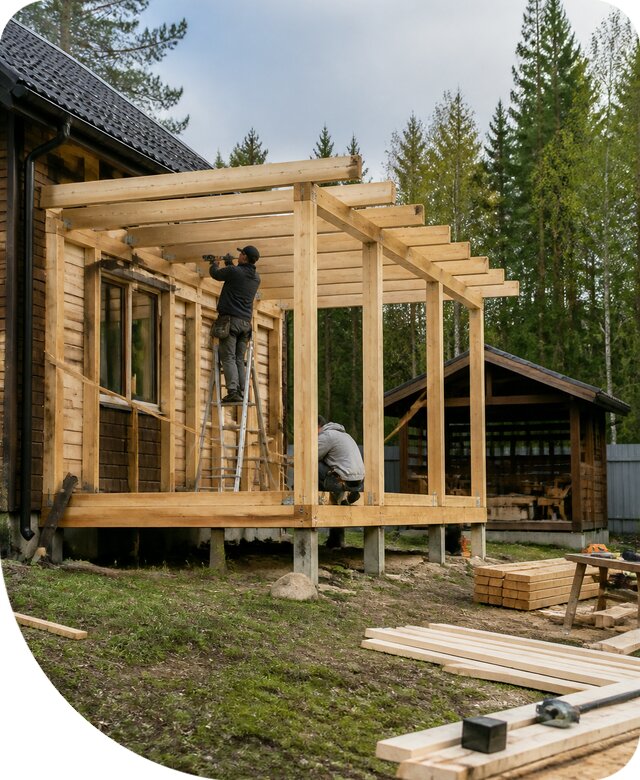 Строительство пристроек и построек на участке в Минусинске
